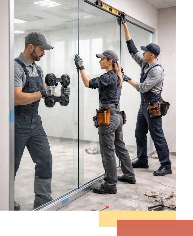 Профессиональный монтаж стеклянных перегородок в Туле