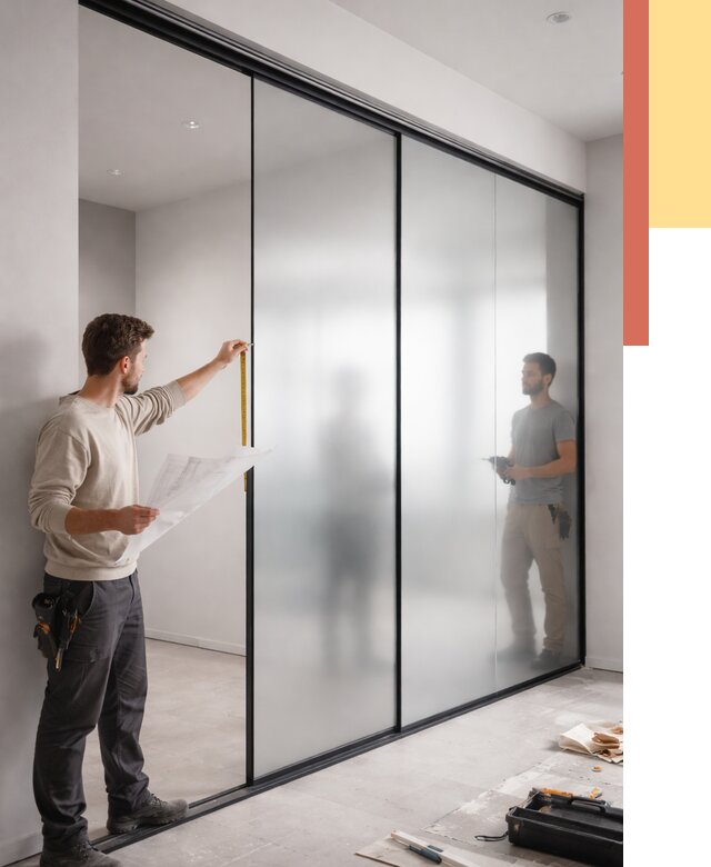 Матовые стеклянные перегородки в Туле от 8644 руб. — монтаж и установка | ОТДЕЛОЧНИК-Тул