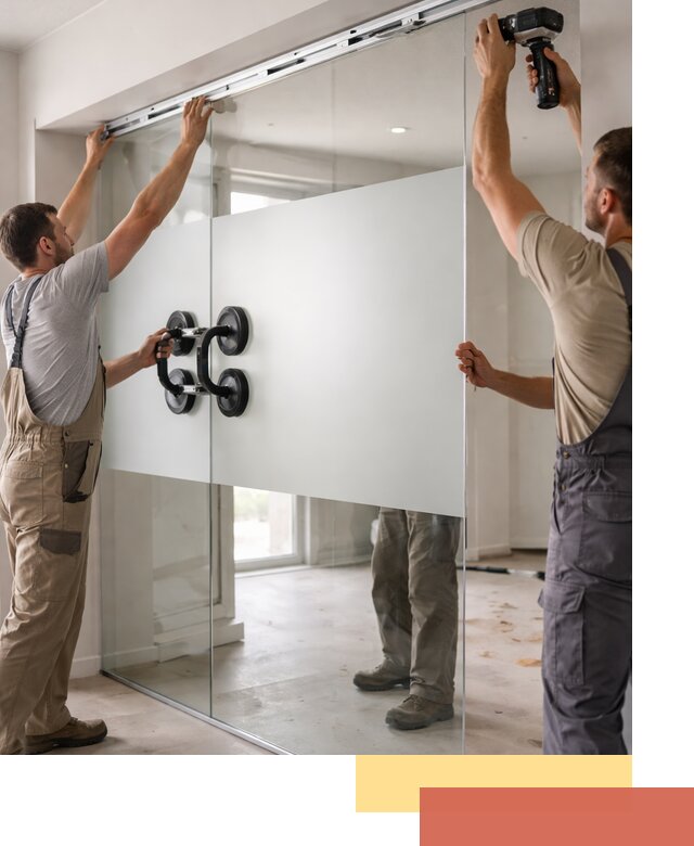 Матовые стеклянные перегородки под ключ в Туле