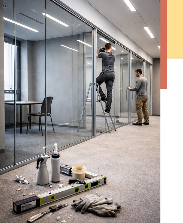 Стеклянные офисные перегородки в Туле от 8644 руб. — монтаж и установка | ОТДЕЛОЧНИК-Тул