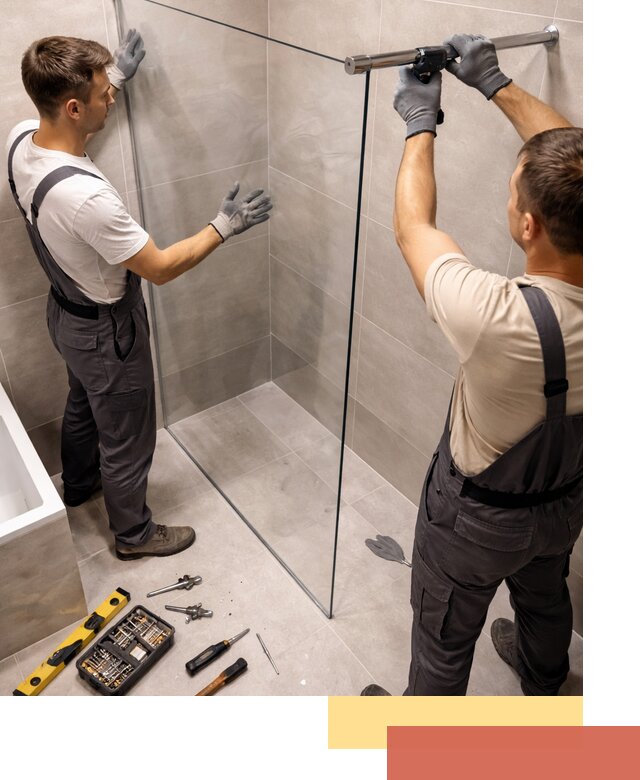 Стеклянные перегородки для душа в Туле — изготовление и монтаж