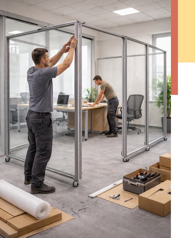 Мобильные офисные перегородки в Туле от 12711 руб. — установка под ключ | ОТДЕЛОЧНИК-Тул