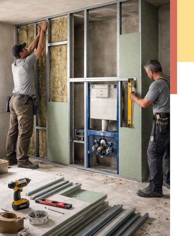 Установка сантехнических перегородок в Туле от 8644 руб. | ОТДЕЛОЧНИК-Тул