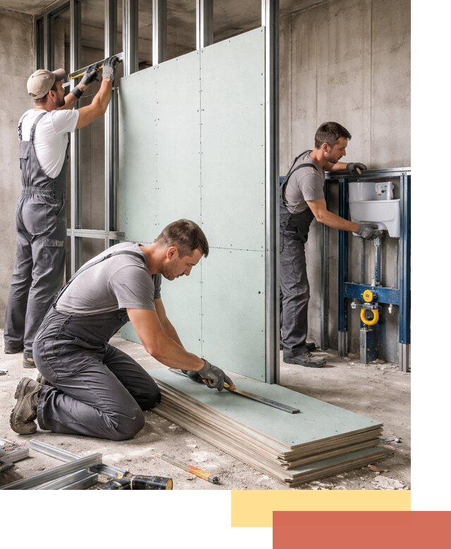 Монтаж и ремонт сантехнических перегородок в Туле