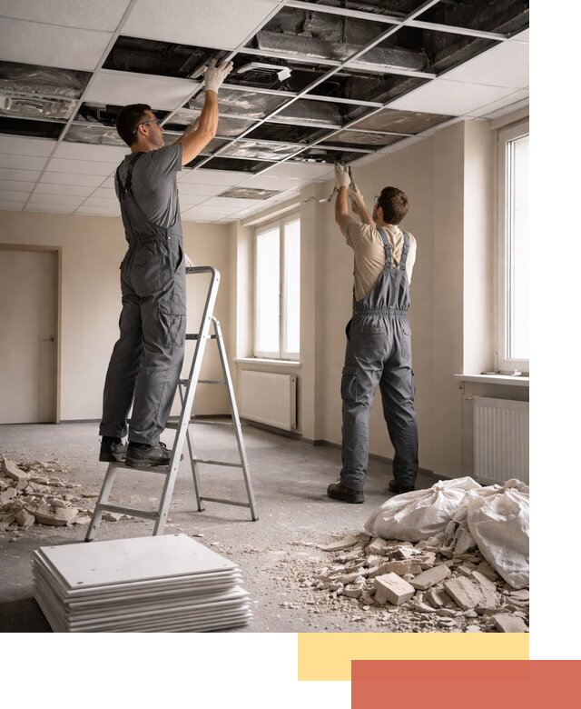 Демонтаж потолков Армстронг профессионально в Туле