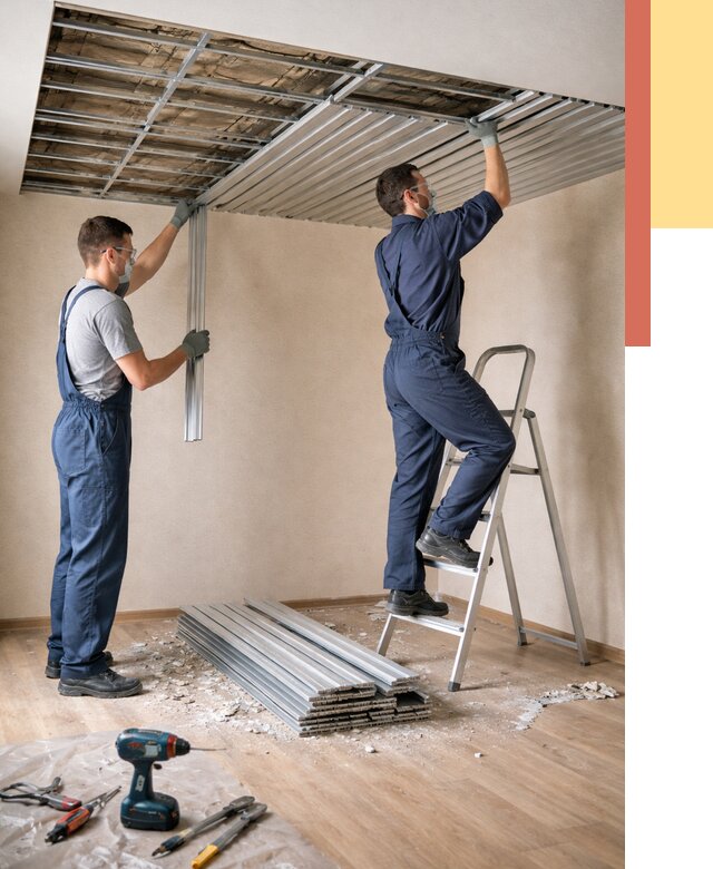 Демонтаж реечного потолка в Туле от 4576 руб. быстро и недорого | ОТДЕЛОЧНИК-Тул