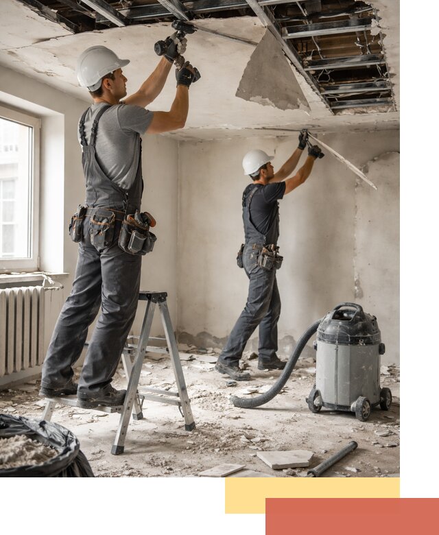 Демонтаж гипсокартонного потолка в Туле быстро и аккуратно