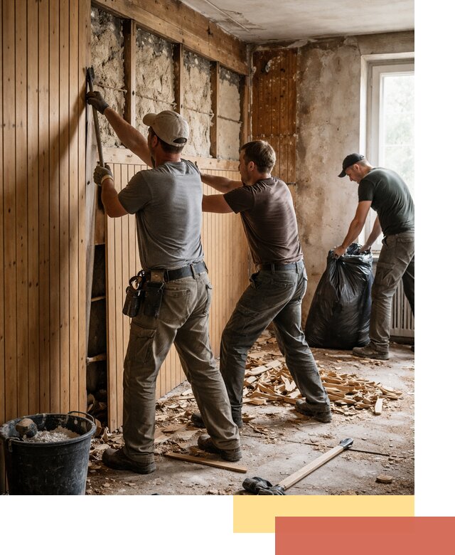 Демонтаж вагонки и вывоз материалов в Туле