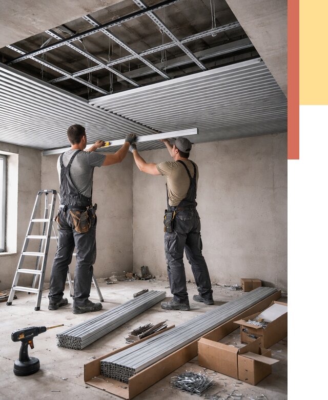 Монтаж реечного потолка в Туле от 4576 руб. под ключ | ОТДЕЛОЧНИК-Тул