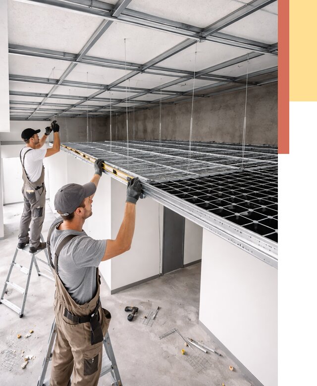 Монтаж потолка грильято в Туле от 458 руб./м² — быстрая сборка под ключ | ОТДЕЛОЧНИК-Тул