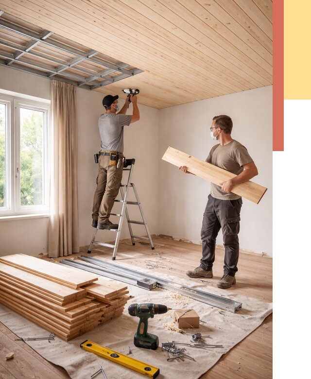 Монтаж потолка из вагонки в Туле от 6610 руб. | Быстро и недорого — ОТДЕЛОЧНИК-Тул