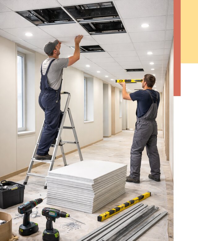 Ремонт потолка Армстронг в Туле от 4576 руб. — быстро и недорого | ОТДЕЛОЧНИК-Тул