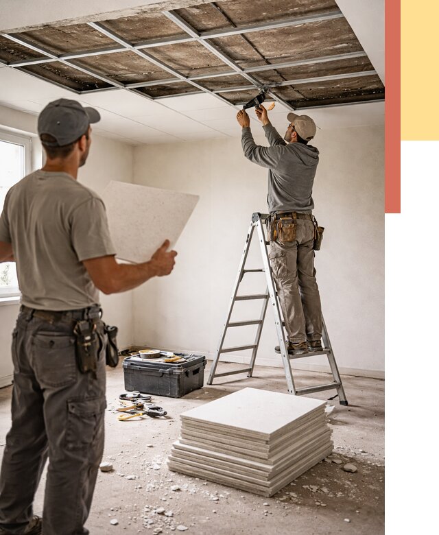 Замена плит подвесного потолка в Туле от 1780 руб. быстро и недорого | ОТДЕЛОЧНИК-Тул