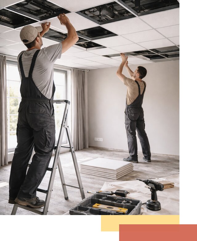 Замена плит подвесного потолка в Туле быстро и качественно