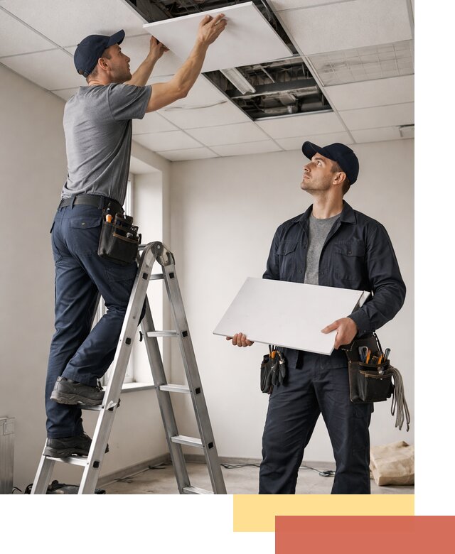 Обслуживание подвесного потолка в Туле — ремонт и чистка