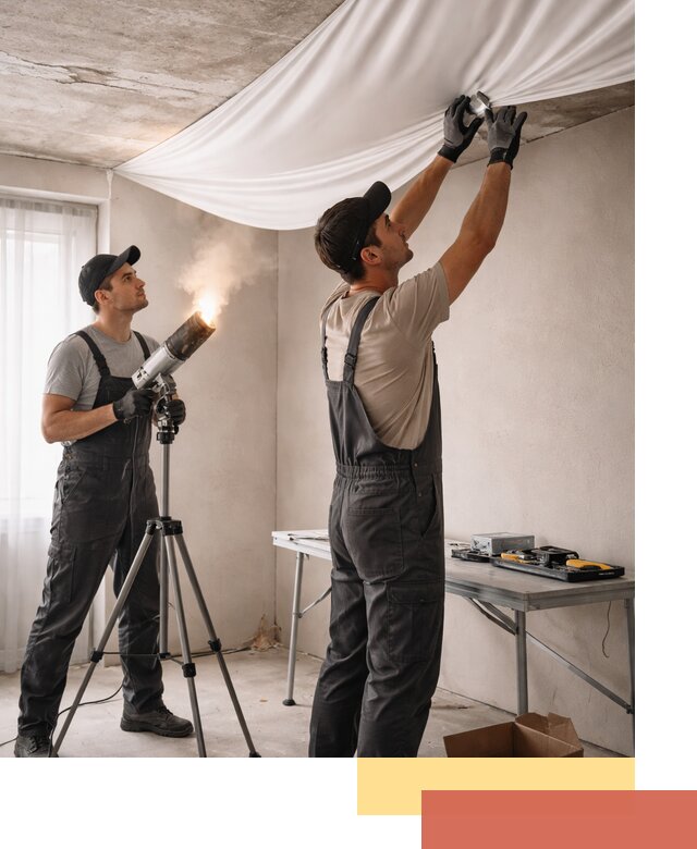 Установка натяжного потолка под ключ в Туле