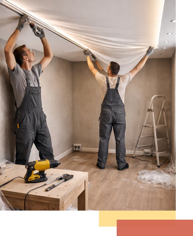 Монтаж натяжного потолка с подсветкой в Туле цена и сроки