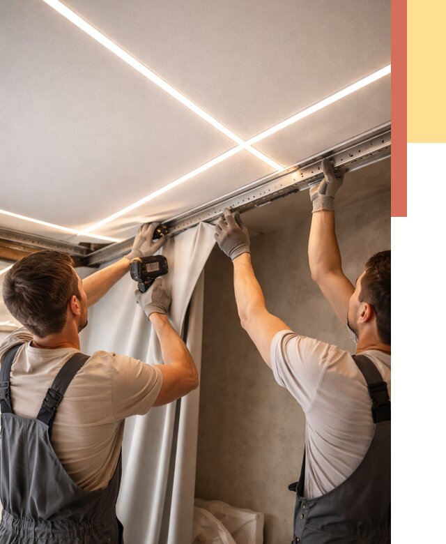 Монтаж натяжного потолка со световыми линиями в Туле от 1220 руб. | ОТДЕЛОЧНИК-Тул