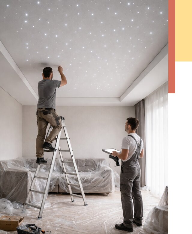 Монтаж натяжного потолка «звездное небо» в Туле от 6610 руб. | ОТДЕЛОЧНИК-Тул