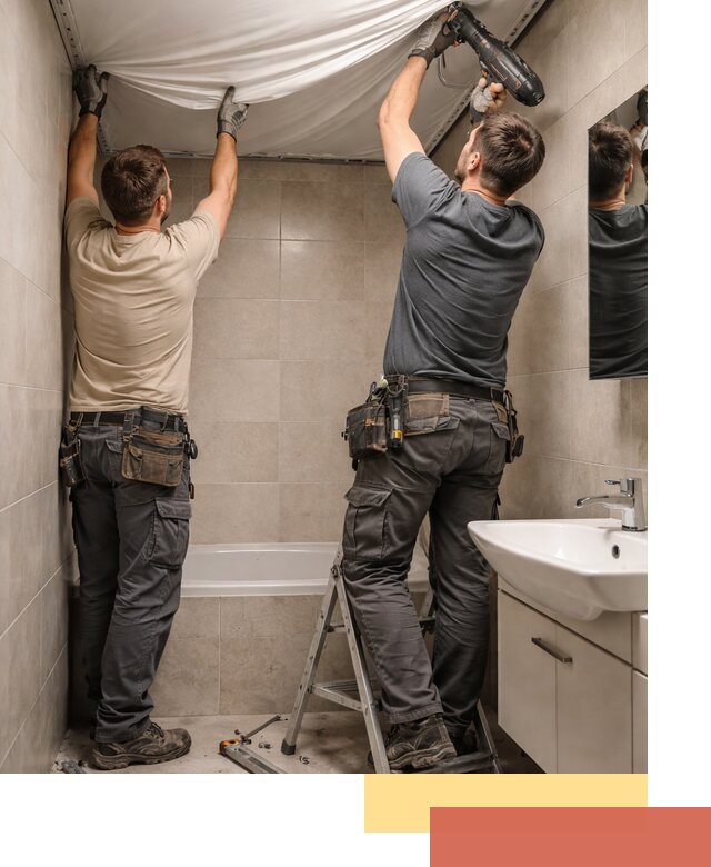 Монтаж натяжного потолка в ванной в Туле быстро и качественно