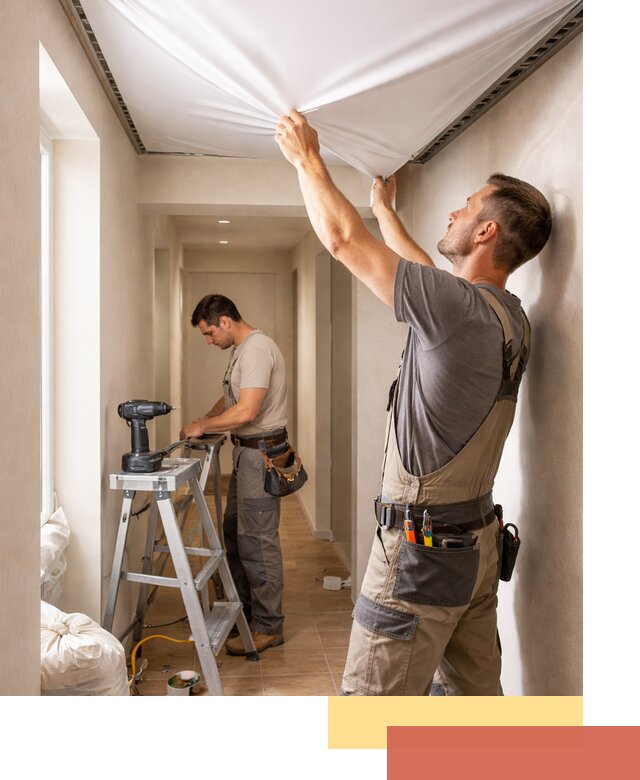 Монтаж натяжного потолка в прихожей в Туле