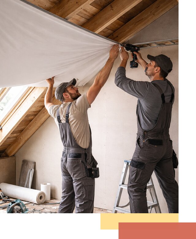 Монтаж натяжного потолка в мансарде в Туле