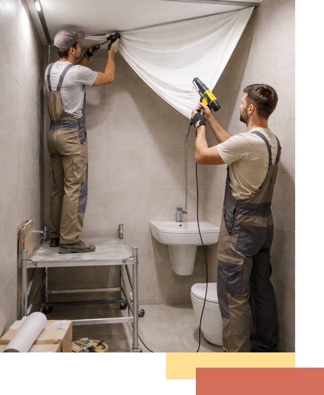 Монтаж натяжного потолка в санузле в Туле