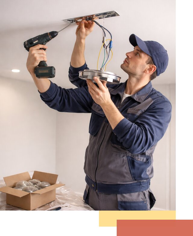 Установка люстры в натяжной потолок в Туле