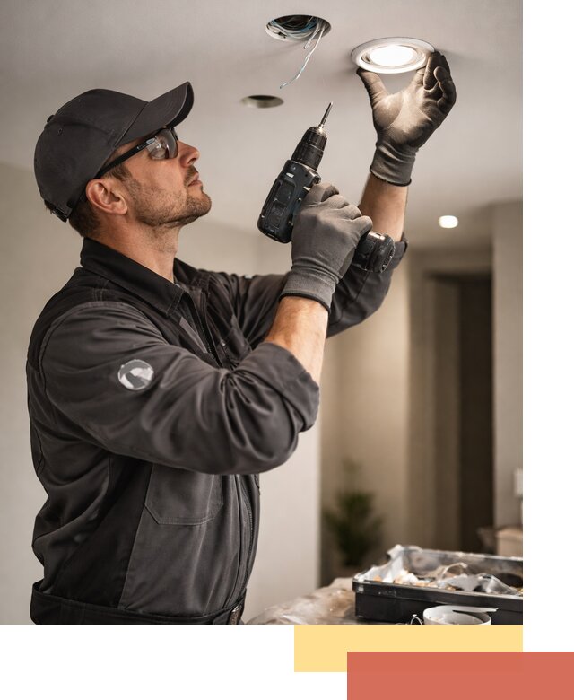 Установка точечных светильников в натяжной потолок в Туле