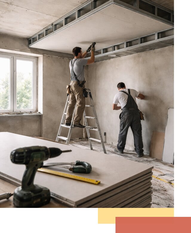 Двухуровневый потолок из гипсокартона в Туле