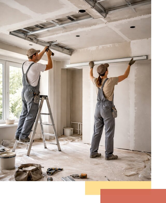 Монтаж многоуровневого потолка из гипсокартона в Туле