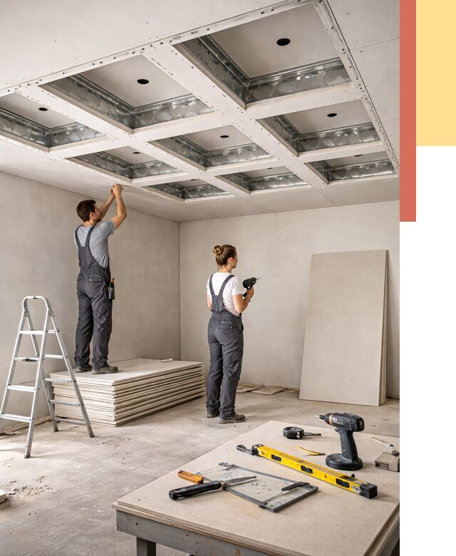 Кессонный потолок из гипсокартона в Туле от 1881 руб. — монтаж и под ключ | ОТДЕЛОЧНИК-Тул