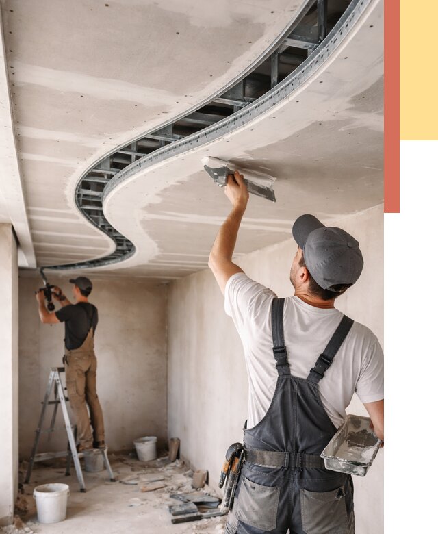 Криволинейный потолок из гипсокартона в Туле от 2135 руб./м2 | ОТДЕЛОЧНИК-Тул