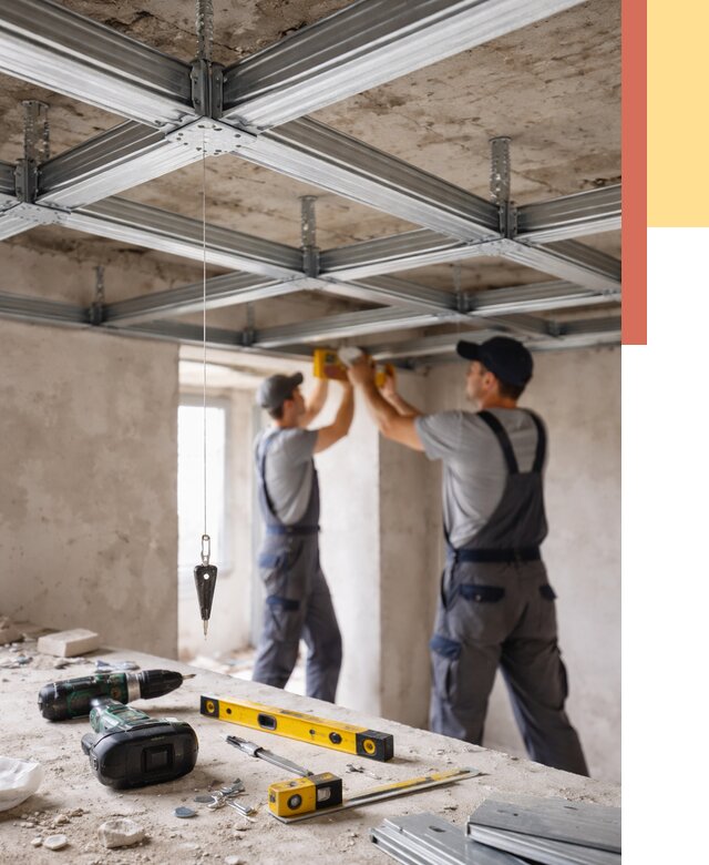 Монтаж каркаса потолка из профиля в Туле от 4576 руб. — услуги ОТДЕЛОЧНИК-Тул