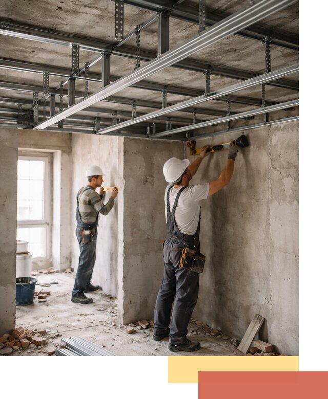 Монтаж каркаса потолка из профильного профиля в Туле