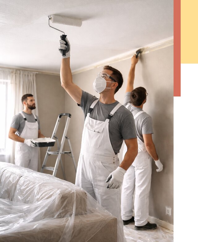 Покраска потолка водоэмельсионной краской в Туле от 2237 руб/м² — услуги под ключ | ОТДЕЛОЧНИК-Тул