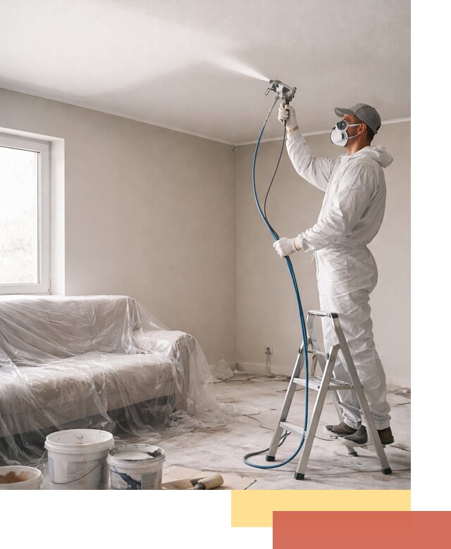 Покраска потолка краскопультом в Туле быстро и качественно