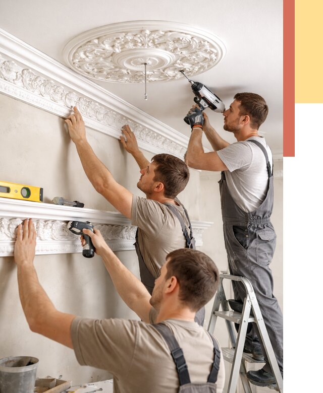 Монтаж лепнины на потолок в Туле от 3254 руб. быстро и недорого | ОТДЕЛОЧНИК-Тул