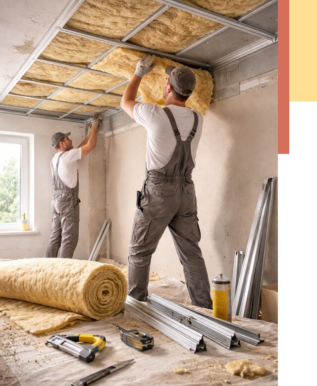 Утепление потолка в Туле от 7322 руб/м2 — недорого, быстро, под ключ | ОТДЕЛОЧНИК-Тул