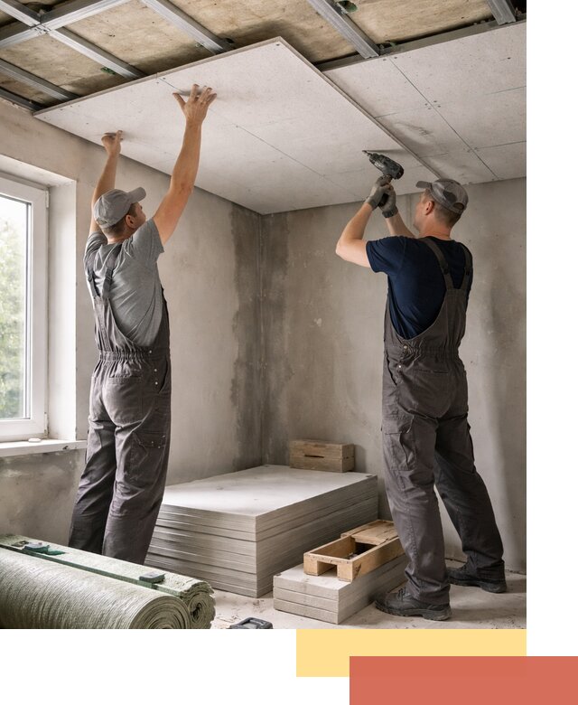 Шумоизоляция потолка панелями ЗИПС в Туле